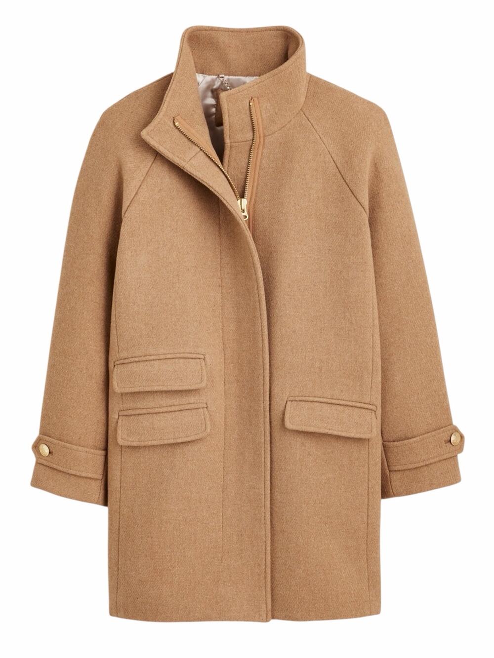J. Crew Toscana Coat Italian Stadium Cloth Wool Heather Acorn Size 10